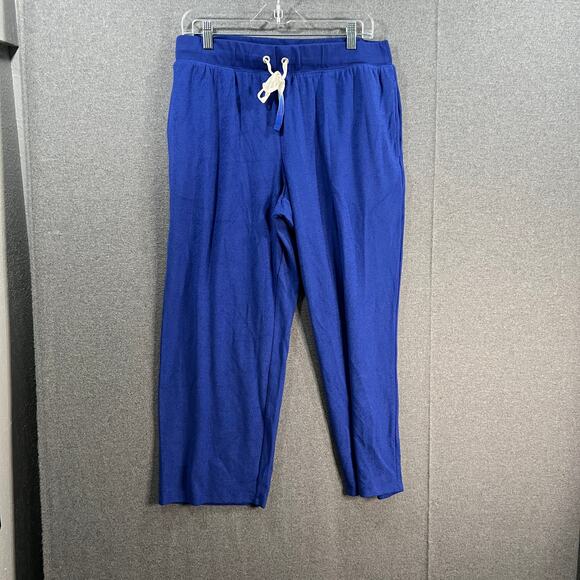 Candace Cameron Bure Terry Cloth Crop Beach Pant Clematis Blue Petite Medium - Picture 4 of 9